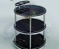 Round shape Tea Trolleys, Free Home Delivery